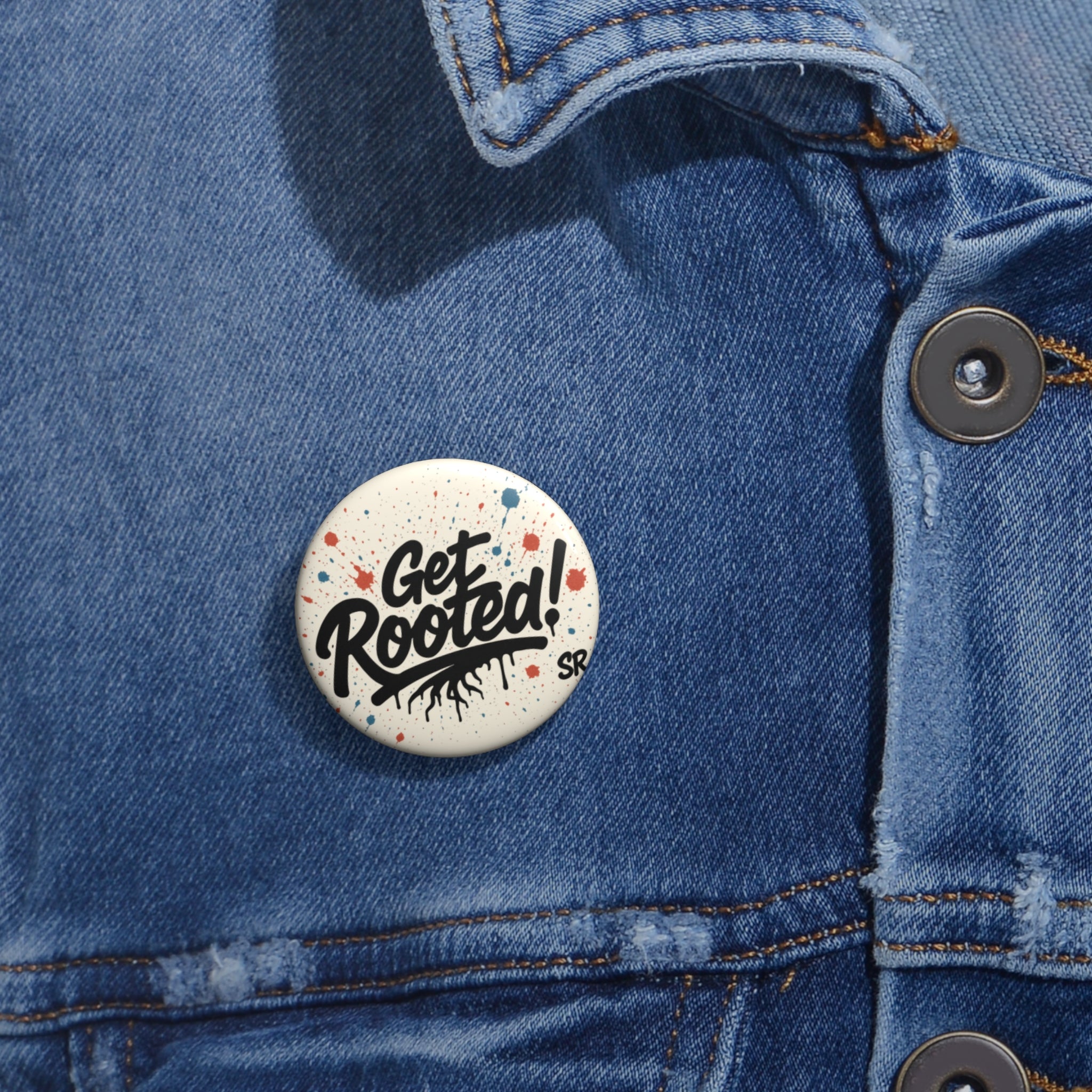 Get Rooted! Round Pin Button
